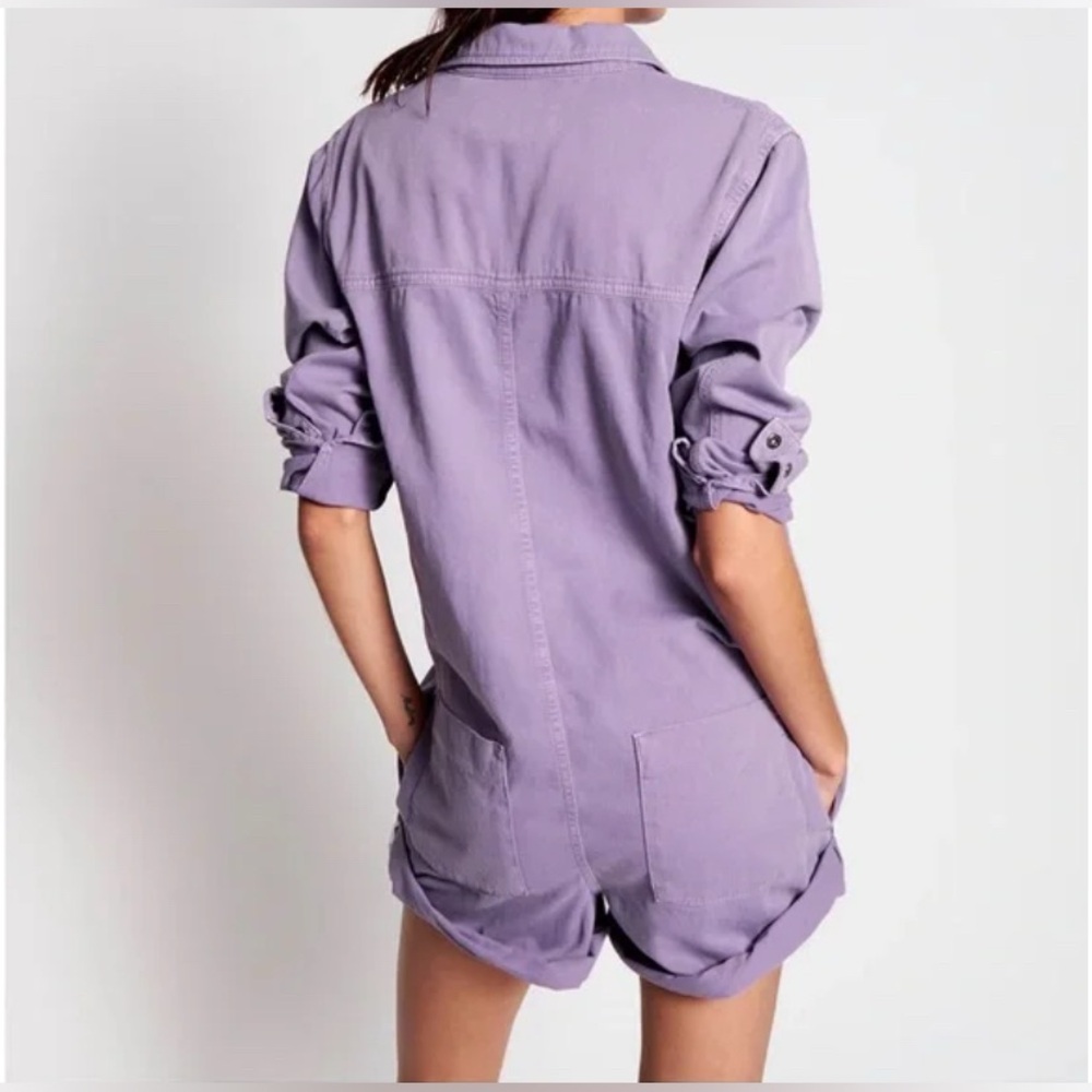 ONE TEASPOON Purple Jumpsuit Prophecy Purple Dove Romper Shorts Long Sleeve - Picture 2 of 12